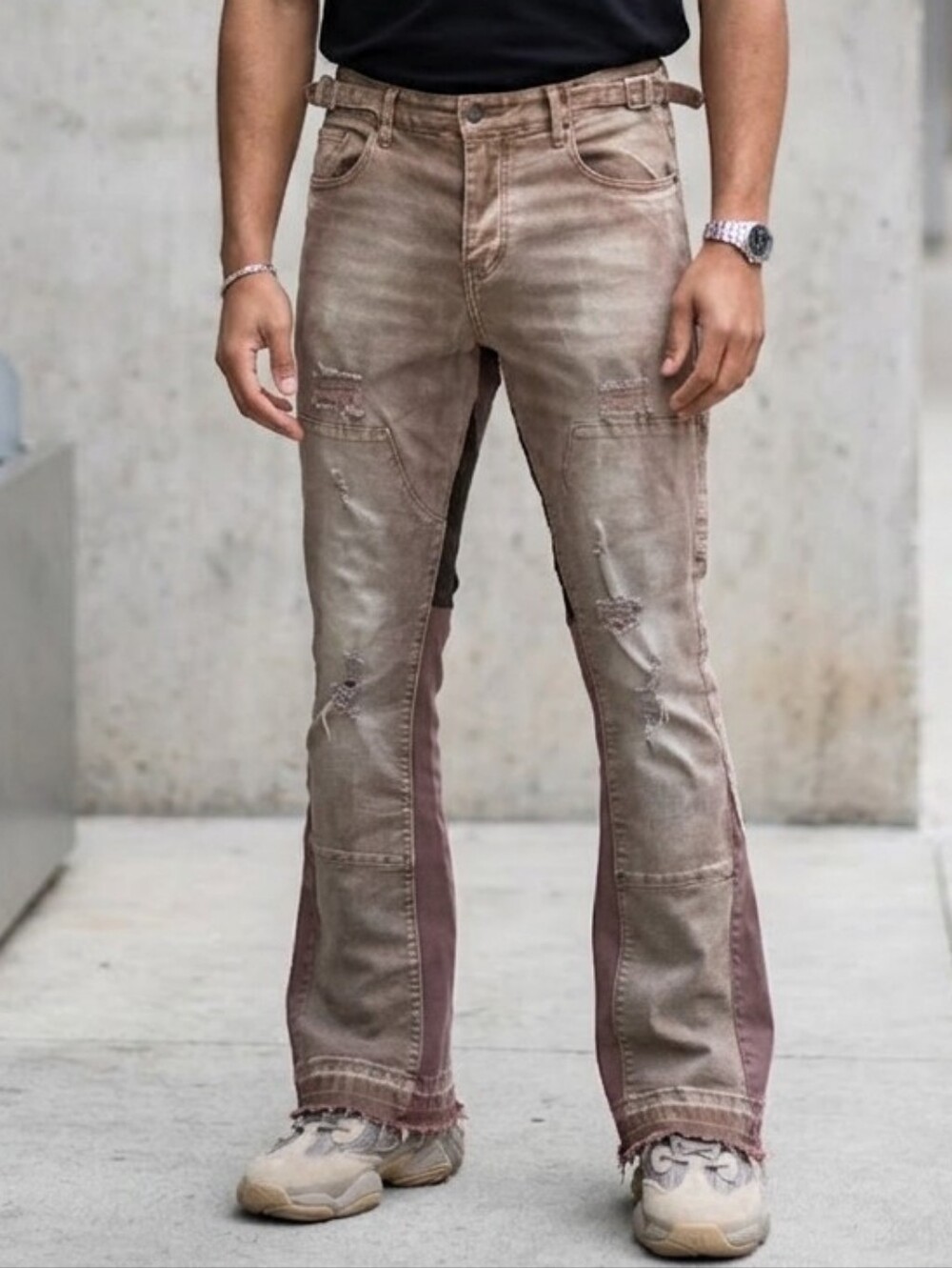 🔥 Valabasas Distressed Stacked Flare Jeans - Men's Size 38 🔥